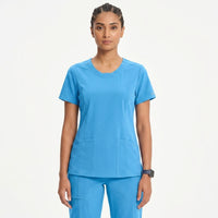 Women's Split Neck Wrinkle Resistant Scrub Set - Premium Micro Fibre Stretch