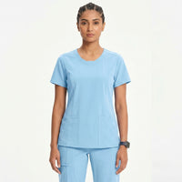 Women's Split Neck Wrinkle Resistant Scrub Set - Premium Micro Fibre Stretch