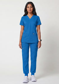 Women's V-Neck 3-Pocket Stretch Scrub Set
