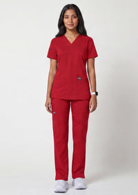 Women's V-Neck 3-Pocket Stretch Scrub Set
