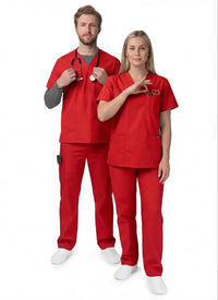 red-medical-uniforms