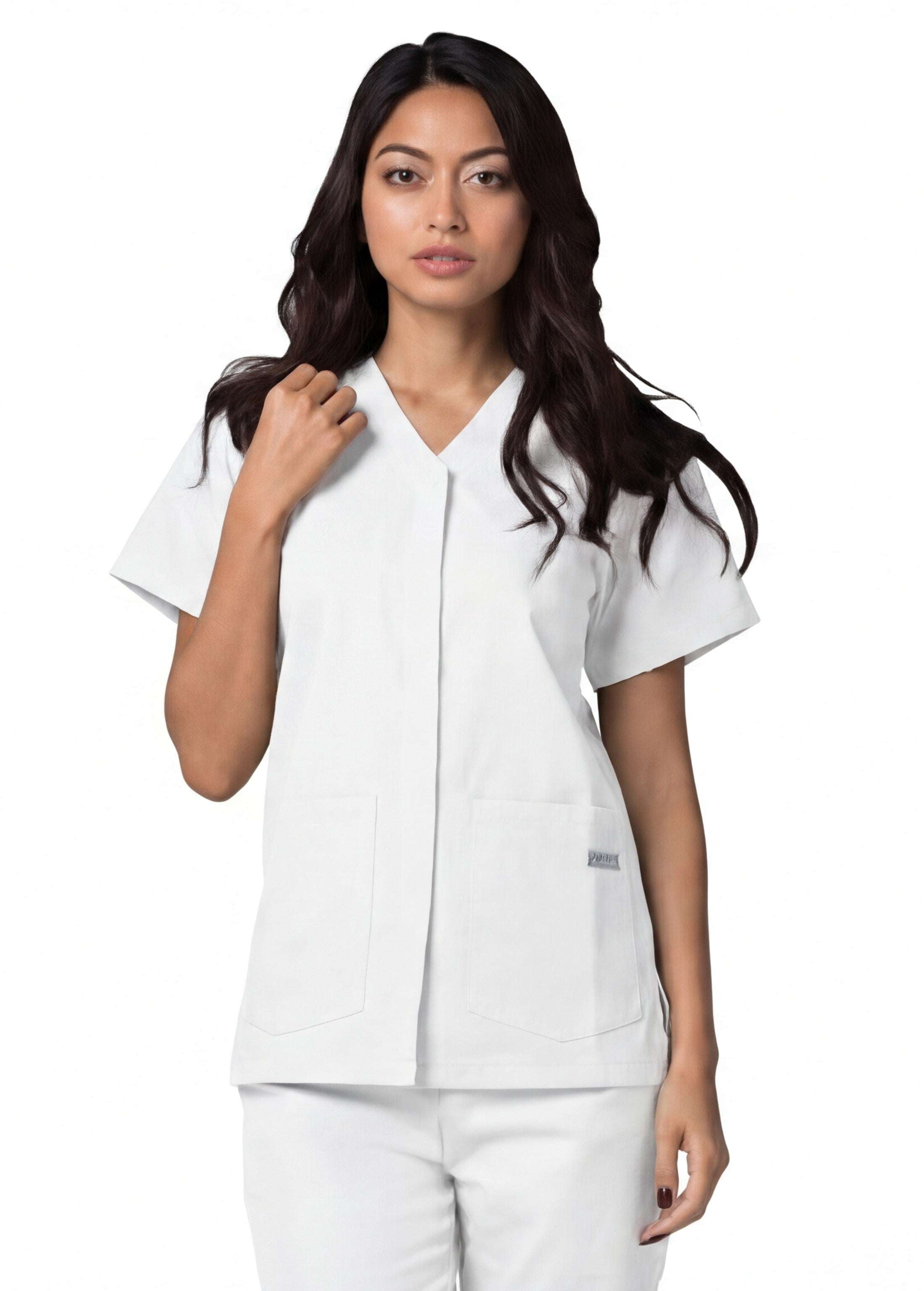 white-scrub-tops-with-pockets-uk