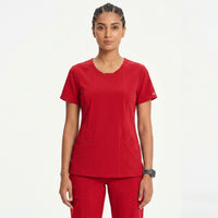 Women's Split Neck Wrinkle Resistant Scrub Set - Premium Micro Fibre Stretch