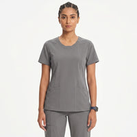 Women's Split Neck Wrinkle Resistant Scrub Set - Premium Micro Fibre Stretch