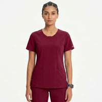 Women's Split Neck Wrinkle Resistant Scrub Set - Premium Micro Fibre Stretch