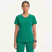 Women's Split Neck Wrinkle Resistant Scrub Set - Premium Micro Fibre Stretch