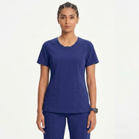 Women's Split Neck Wrinkle Resistant Scrub Set - Premium Micro Fibre Stretch