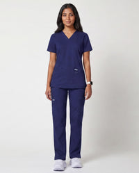 Women's V-Neck 3-Pocket Stretch Scrub Set