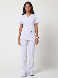 Women's V-Neck 3-Pocket Stretch Scrub Set