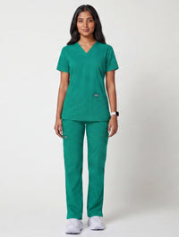 Women's V-Neck 3-Pocket Stretch Scrub Set