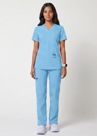 Women's V-Neck 3-Pocket Stretch Scrub Set