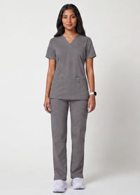 Women's V-Neck 3-Pocket Stretch Scrub Set