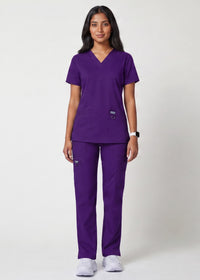 Women's V-Neck 3-Pocket Stretch Scrub Set