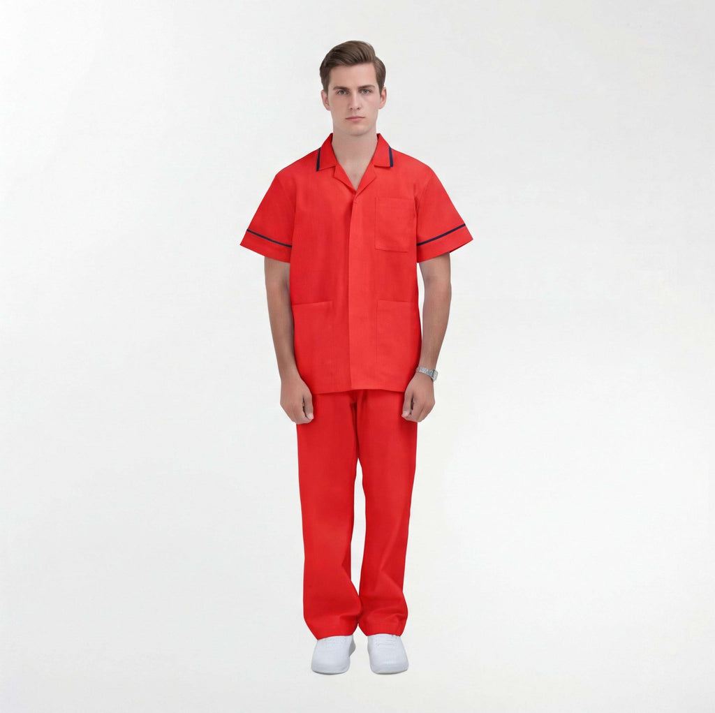 red-scrub-suits