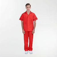 red-scrub-suits
