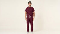 Men's Zip-Front Mandarin Collar Wrinkle Resistant Scrub Set -  Premium Micro Stretch Breathable Fabric (Copy)
