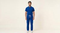 Men's Zip-Front Mandarin Collar Wrinkle Resistant Scrub Set -  Premium Micro Stretch Breathable Fabric (Copy)