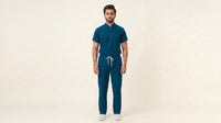 Men's Zip-Front Mandarin Collar Wrinkle Resistant Scrub Set -  Premium Micro Stretch Breathable Fabric (Copy)