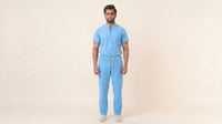 Men's Zip-Front Mandarin Collar Wrinkle Resistant Scrub Set -  Premium Micro Stretch Breathable Fabric (Copy)