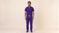 Men's Zip-Front Mandarin Collar Wrinkle Resistant Scrub Set -  Premium Micro Stretch Breathable Fabric (Copy)