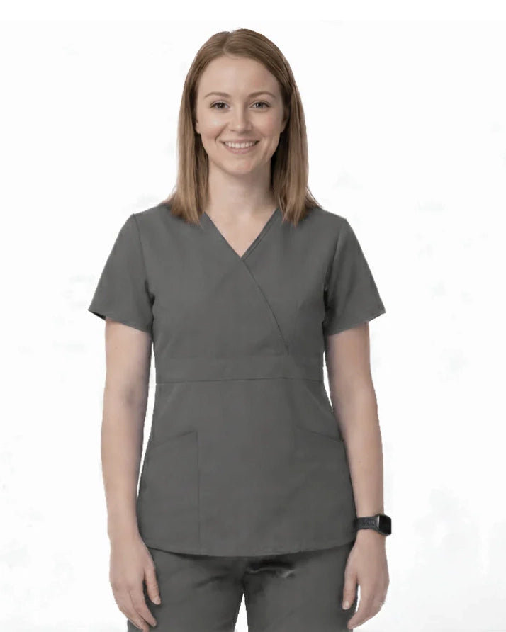 Women’s Mock Wrap Scrub Top