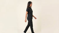Women's Zip-Front Mandarin Collar Wrinkle Resistant Scrub Set -  Premium Micro Stretch Breathable Fabric