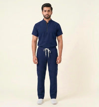 Men's Zip-Front Mandarin Collar Wrinkle Resistant Scrub Set -  Premium Micro Stretch Breathable Fabric (Copy)