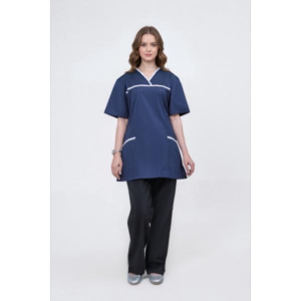 WOMEN'S SEMI-FITTED PULLED-ON SCRUB TOP