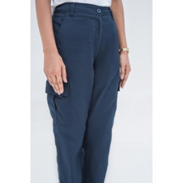 WOMEN'S WORKWEAR CARGO TROUSER (BLUE & WHITE T-SHIRT)