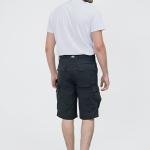 MEN'S WORKWEAR CARGO SHORTS BLACK & WHITE T-SHIRT